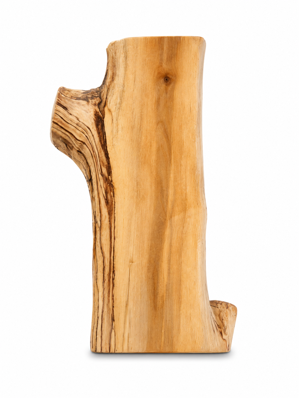 Reverse face of Maple branch centerpiece with golden grain and organic contours