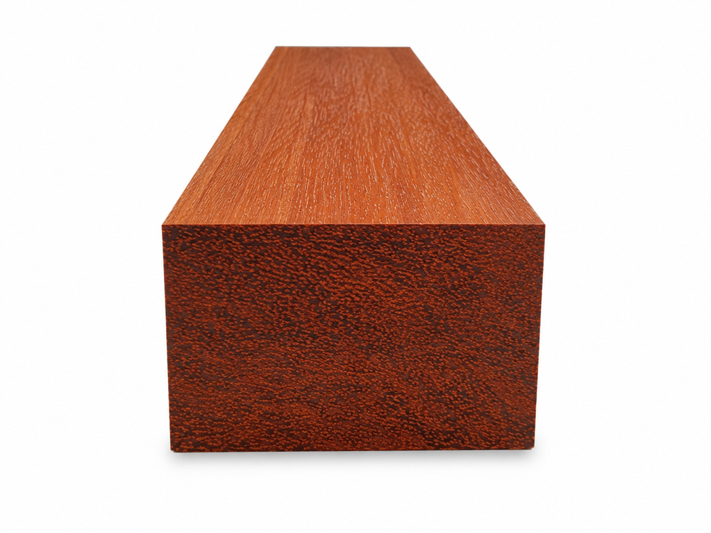 Azobé board with dense reddish-brown grain and long blank format