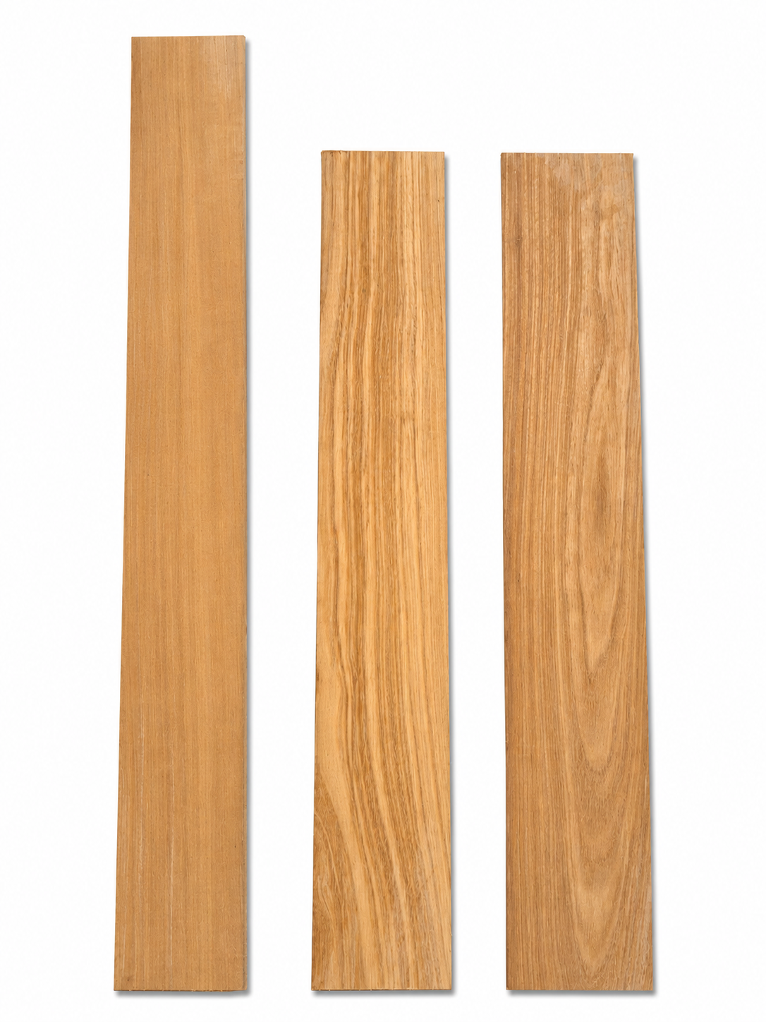 Lot #51, three premium exotic hardwood boards with high-end golden figure