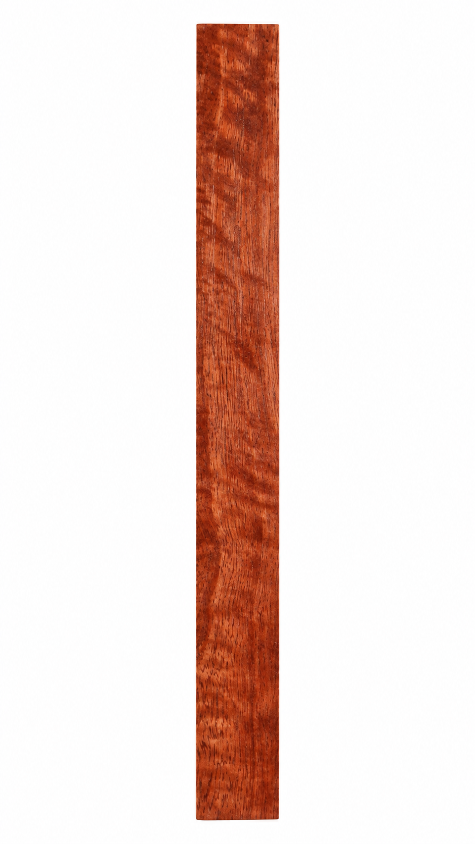 Extreme 3D figured exotic hardwood blank, 12 in, reddish-orange copper-brown color