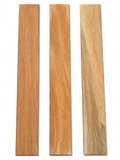 Lot #44, three long hardwood boards with honey-brown and golden tones