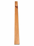 Dense exotic hardwood board, 39 in, golden-brown grain and figured knot
