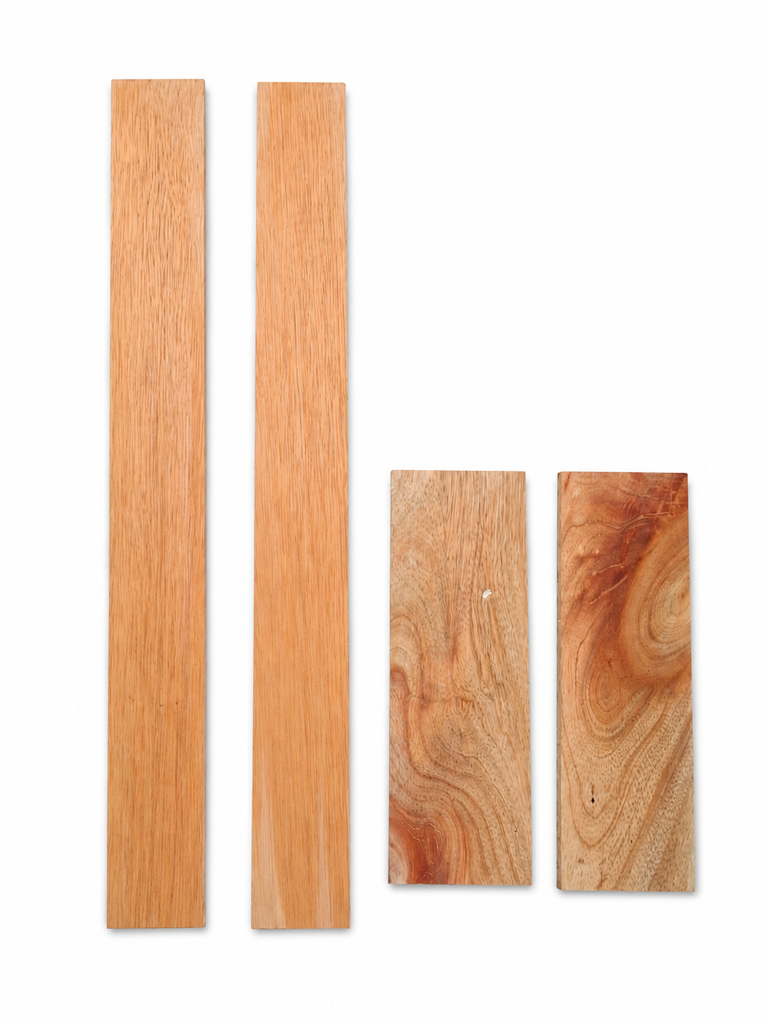 Lot #47 figured mixed hardwood board set, species not assumed