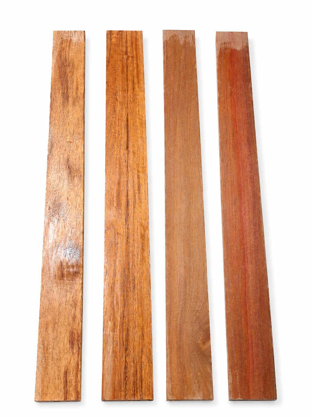 Lot #32 tropical hardwood boards with golden, brown and reddish tones