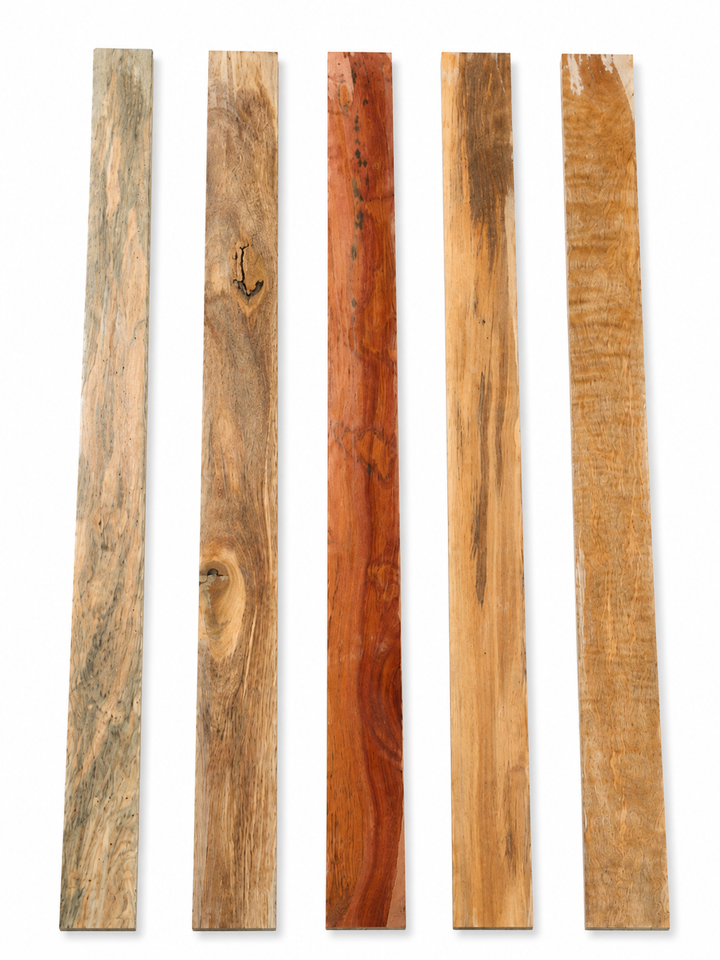 Lot #33 figured hardwood boards with reddish golden natural figure