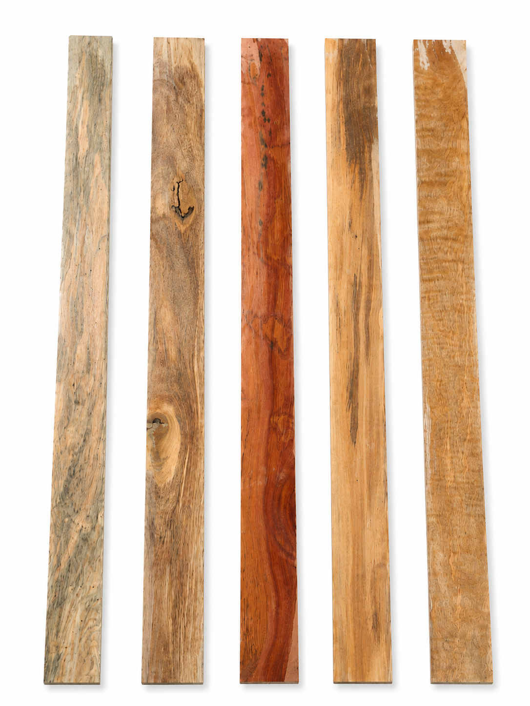 Lot #33 figured hardwood boards with reddish golden natural figure