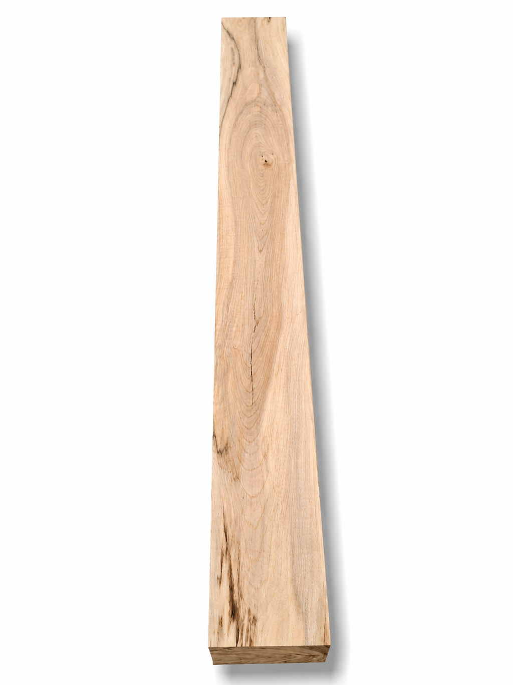 Reverse face of Spalted Maple board with knot and darker edge marks