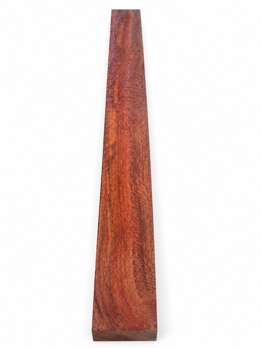 Red Ember chatoyant hardwood board, 32 in, copper-rose figure