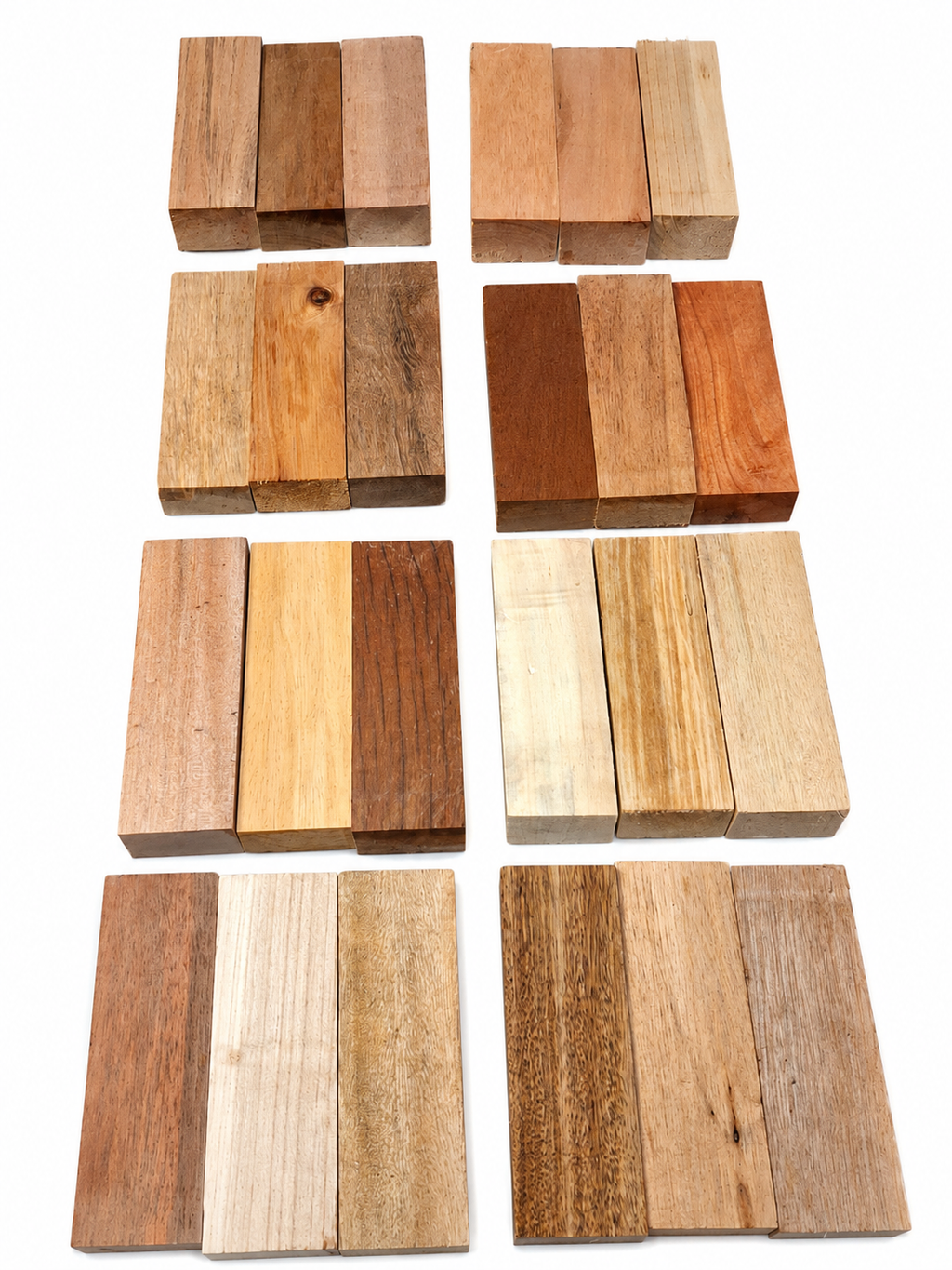 Curated mystery pack of 3 exotic wood blanks for handles and turning