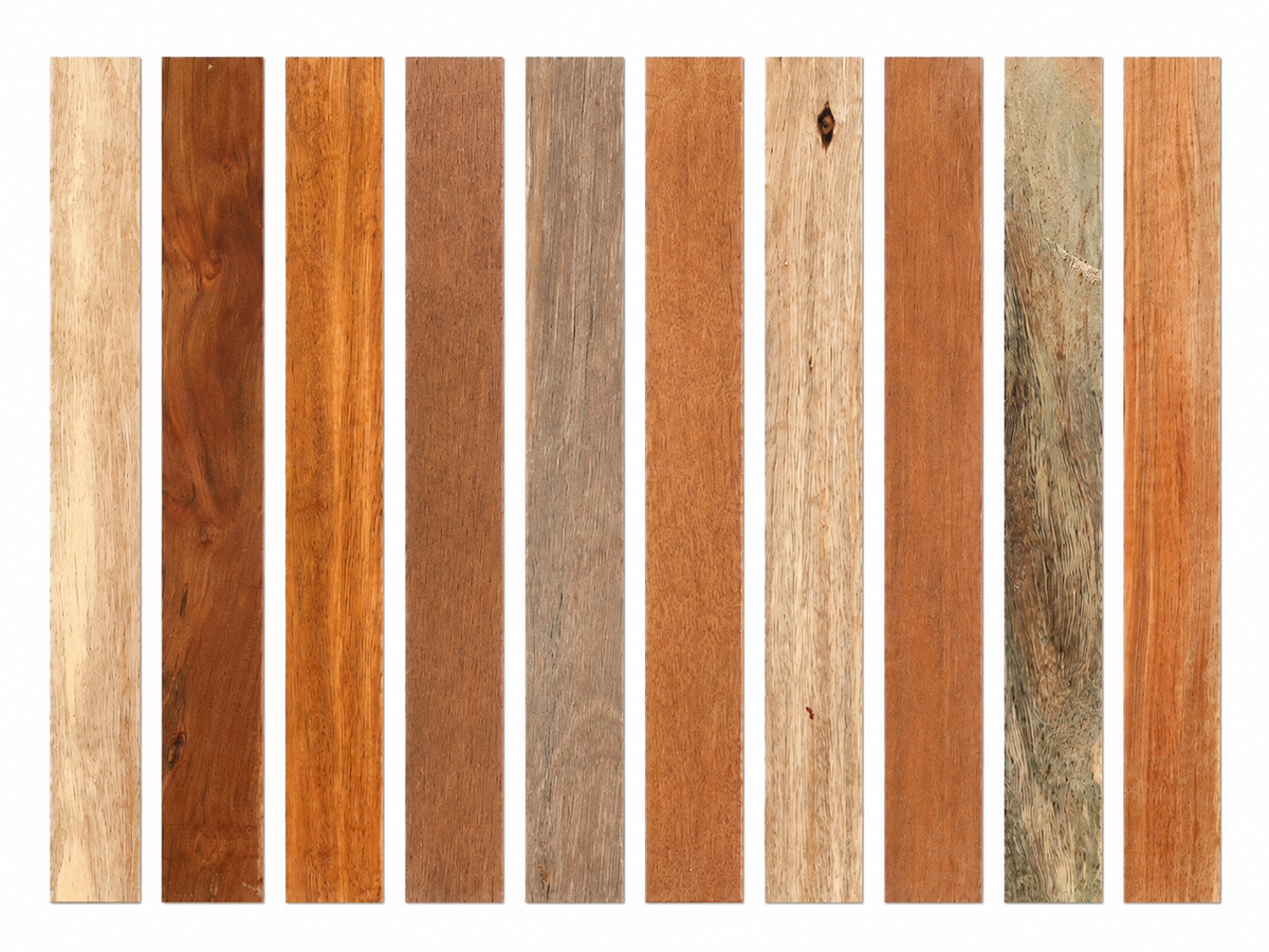 Lot B exotic hardwood board pack, 10 boards, 24 in minimum