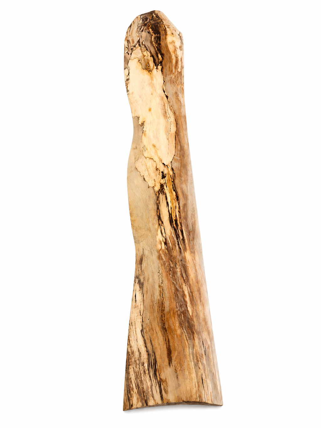 Monumental spalted wood slab, 44 in, sculptural forest piece