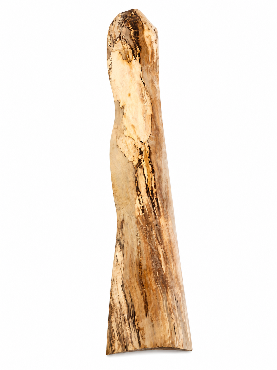 Monumental spalted wood slab, 44 in, sculptural forest piece
