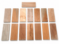 Lot C exotic wood craft boards, set of 15, 6.5 × 2.5 in