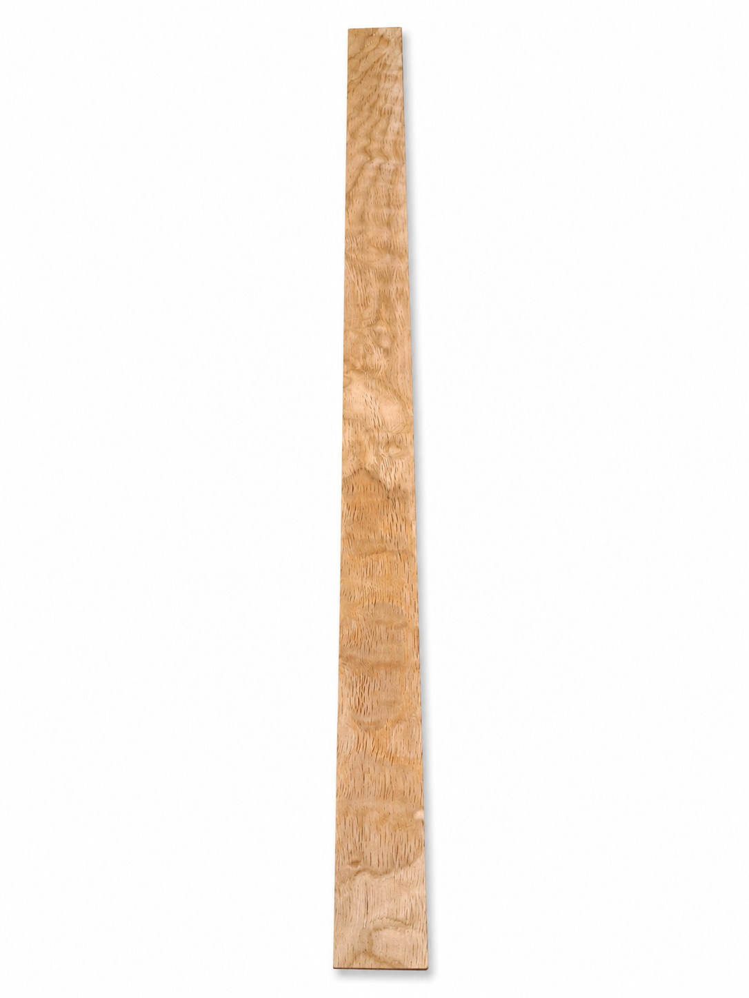 Figured Hevea hardwood board, 32 in, warm golden curly grain