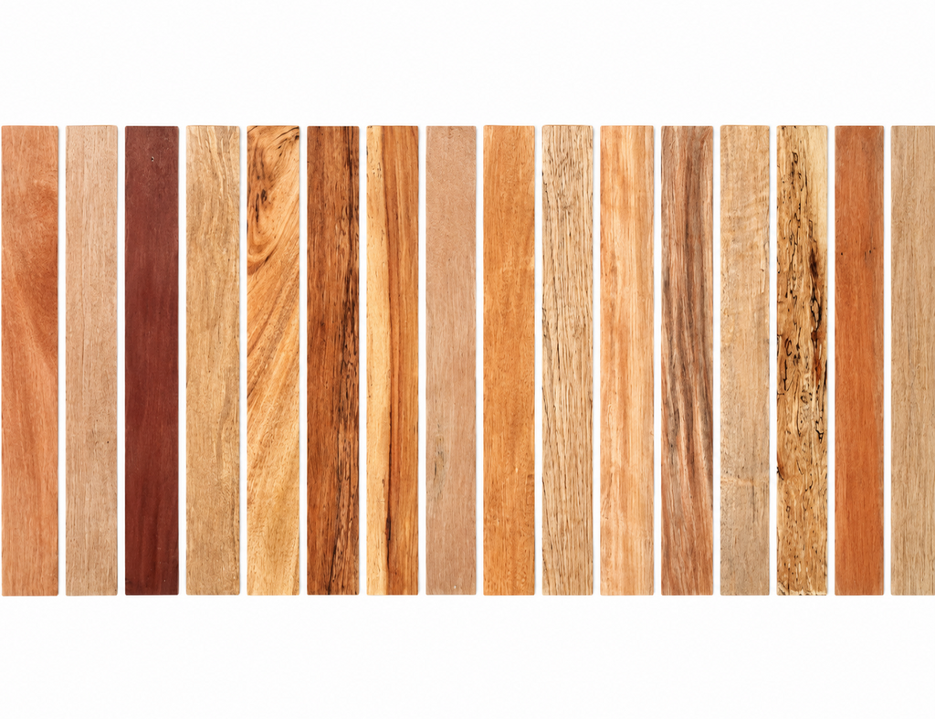 Lot C exotic hardwood board pack, 16 boards, 18 in minimum
