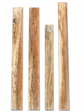 Lot #50, four spalted exotic hardwood boards with insect-gallery character