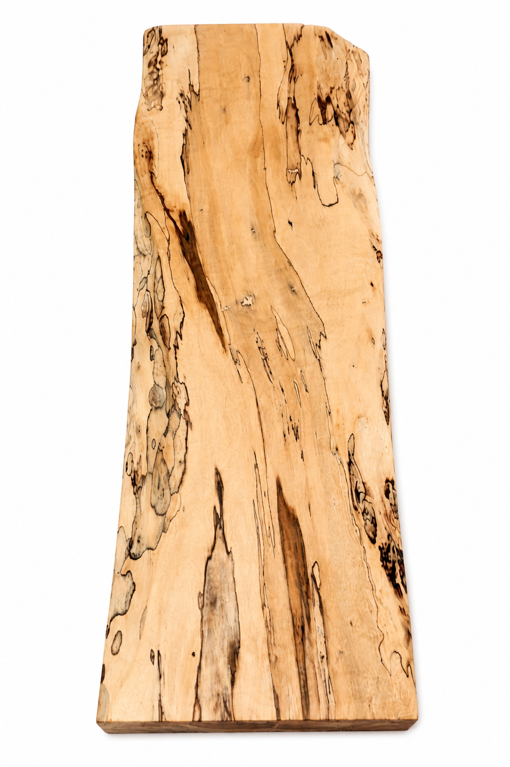 Spalted natural wood display slab, 30 in, live-edge contours