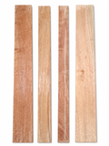 Lot #24, four figured exotic hardwood long boards with honey and reddish tones