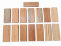 Lot D exotic wood craft boards, set of 15, 6.5 × 2.5 in