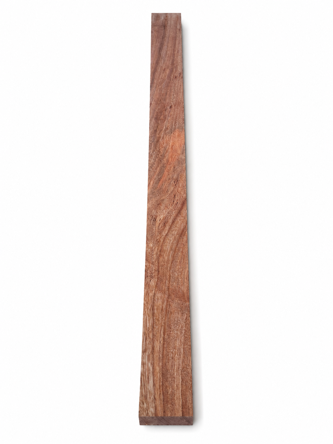 Rose and violet chatoyant hardwood board, 35.5 in, interlocked grain