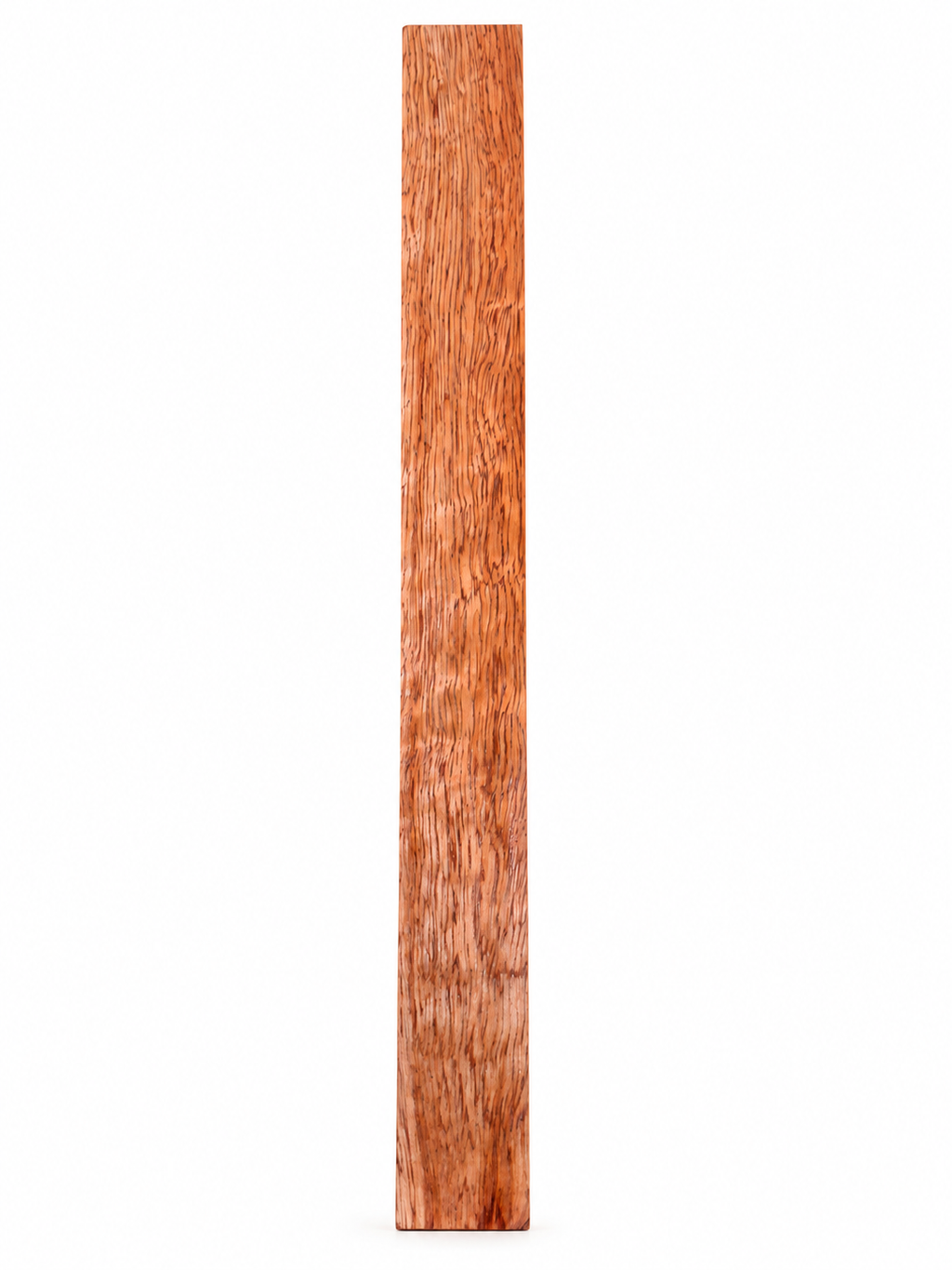 Dense exotic blank showing extreme chatoyance and multi-directional grain