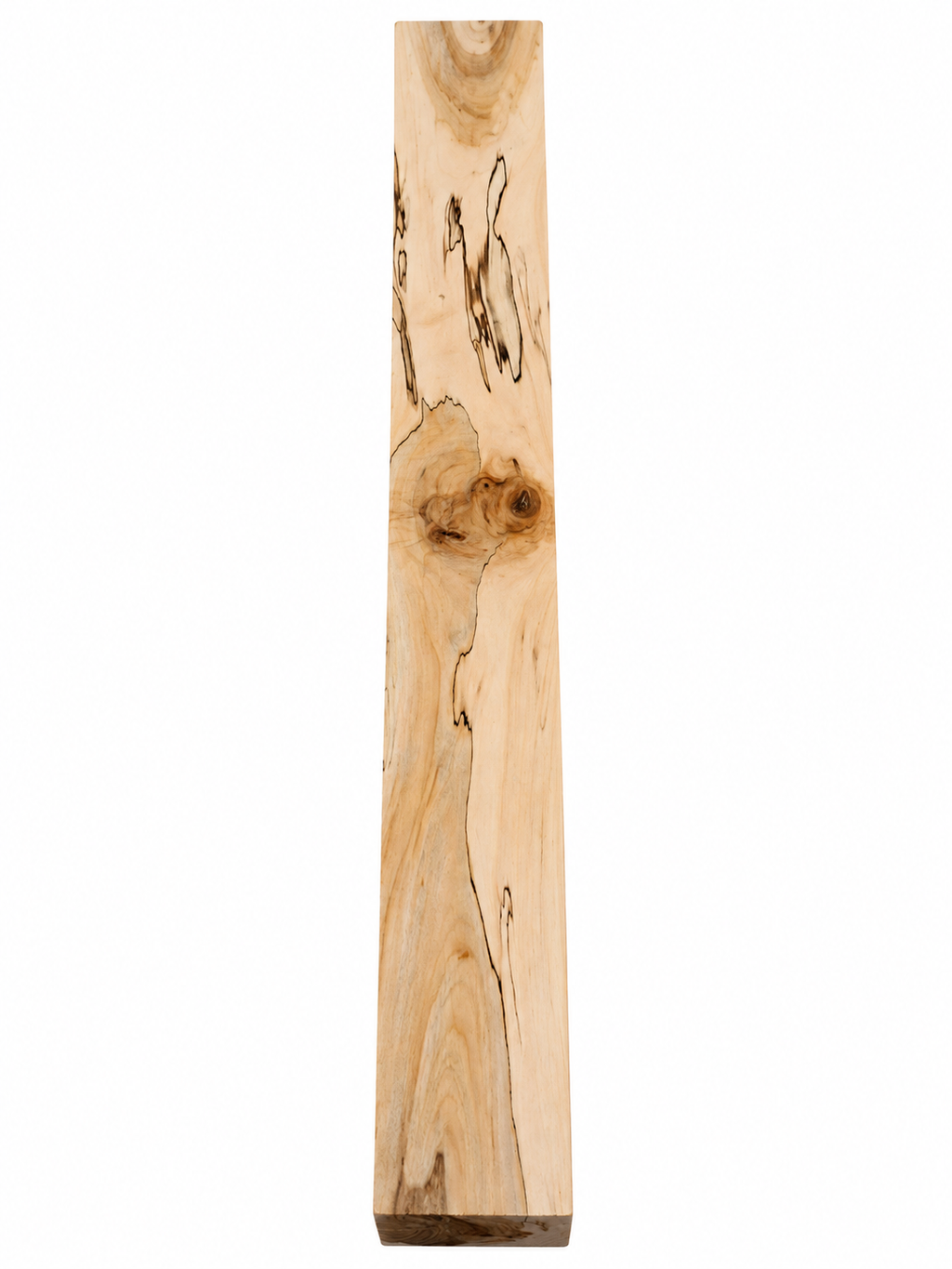 Spalted Maple turning blank, 23.25 in, bold dark zone lines and knot