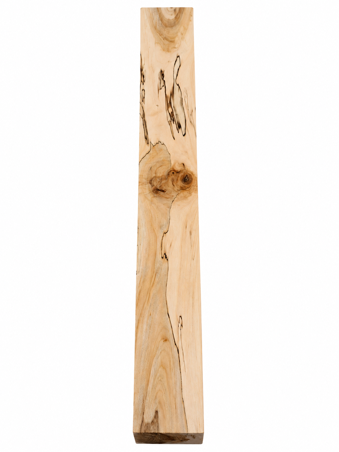 Spalted Maple turning blank, 23.25 in, bold dark zone lines and knot