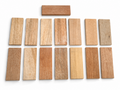 Lot F exotic wood craft boards, set of 15, 6.5 × 2.5 in