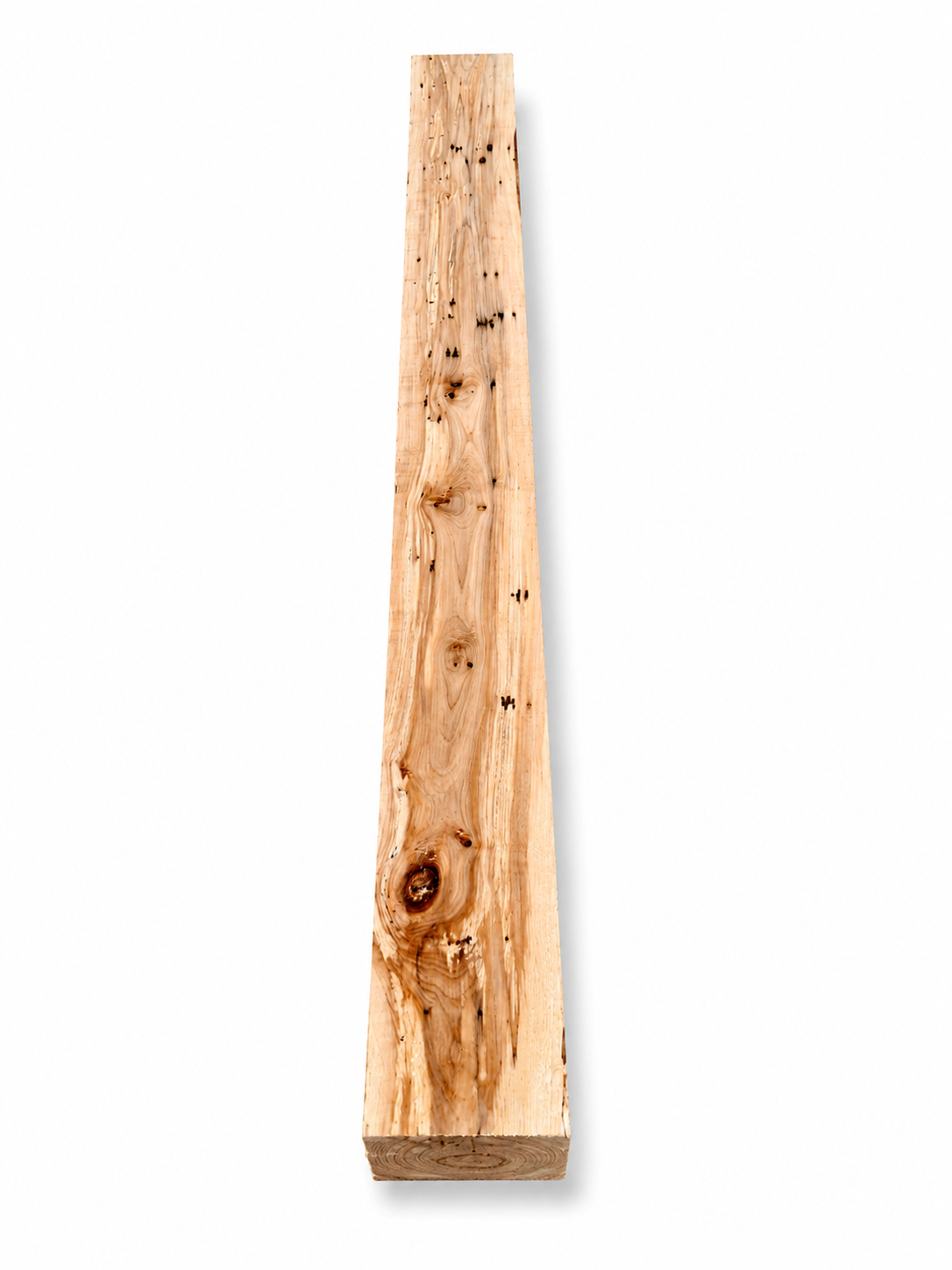 Spalted Maple timber board, 33.5 in, prominent knot and dark galleries