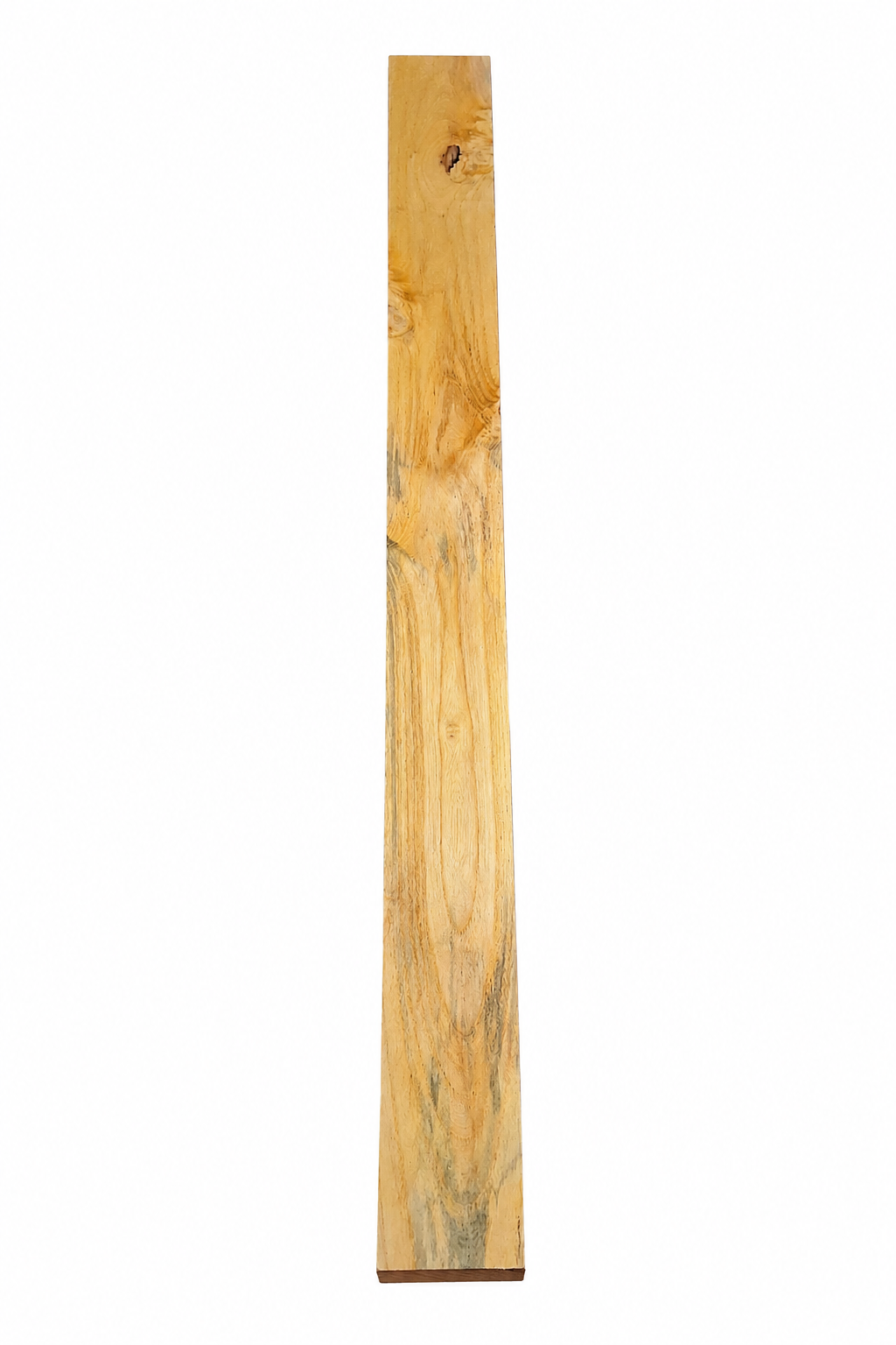 Canarywood board, 31.5 in, golden-yellow with blue-gray mineral streaks