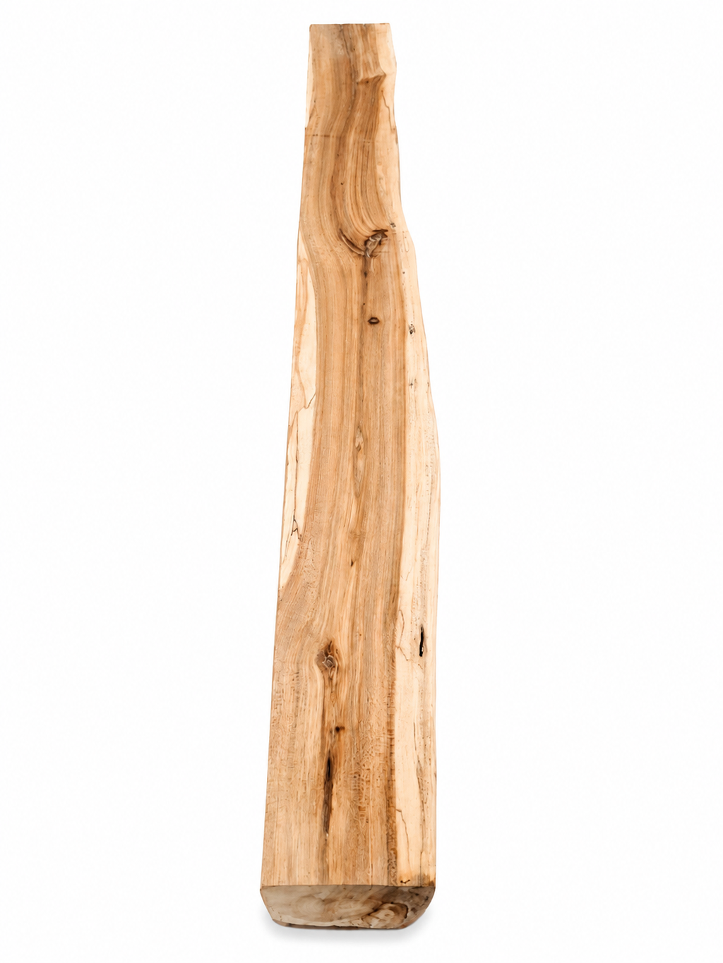 Cherry natural wood beam with warm color and live edge