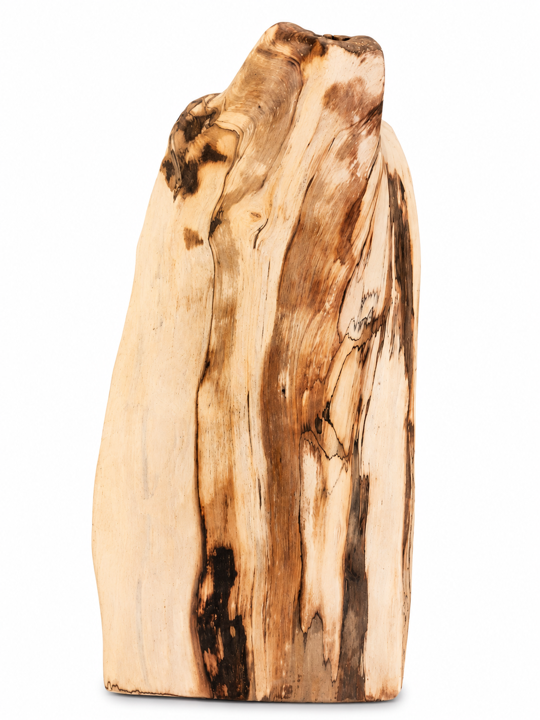 One-of-a-kind Spalted Cherry wood display slab with organic contour