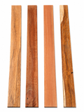 Lot #3, four premium exotic hardwood long boards, varied grain and color