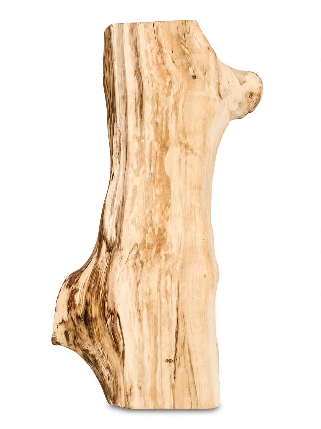 Spalted Maple log centerpiece, 11 in, pale flowing grain