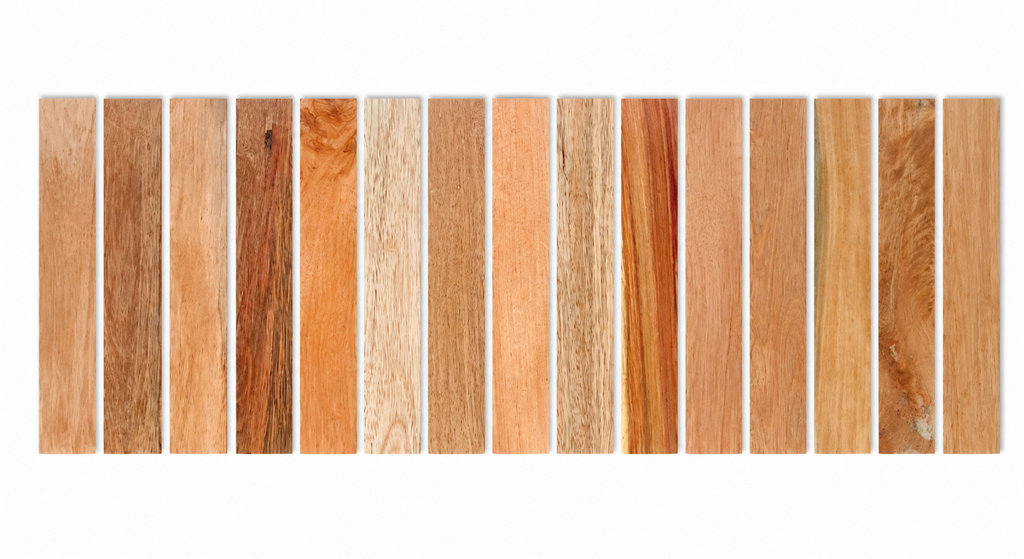 Lot F exotic hardwood board pack, 17 boards, 12 in minimum