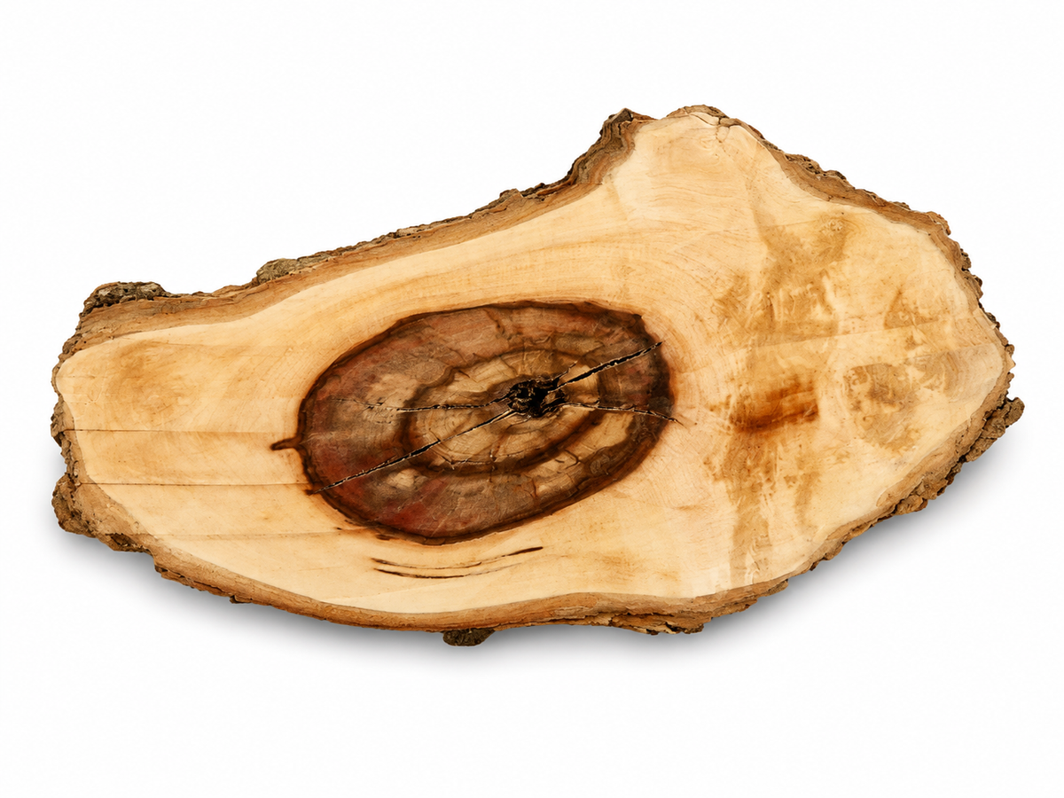 Maple burl knot, 7.875 in, dark center and pale figured wood