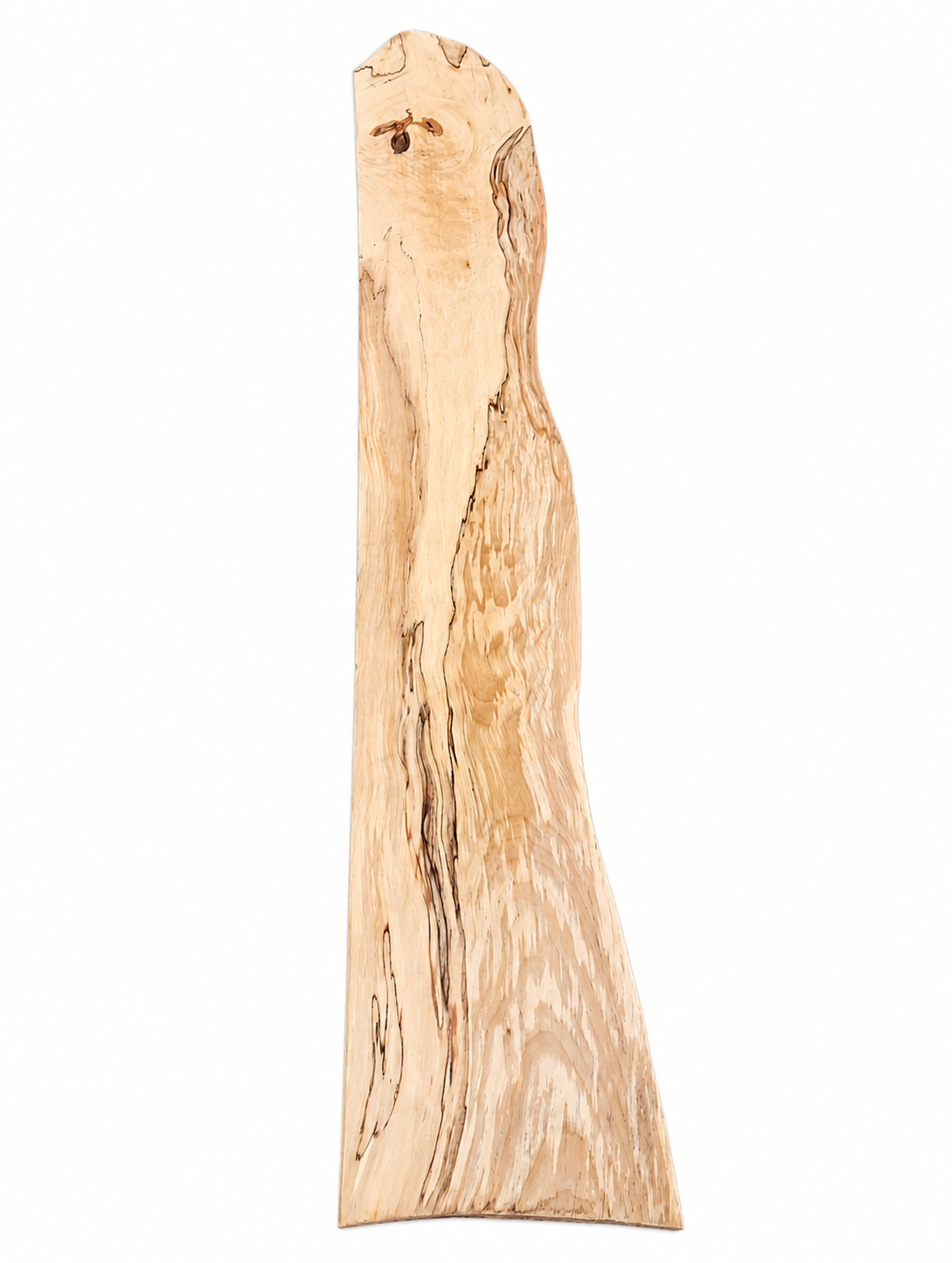 Natural spalted slab with variable thickness and contrasting figure
