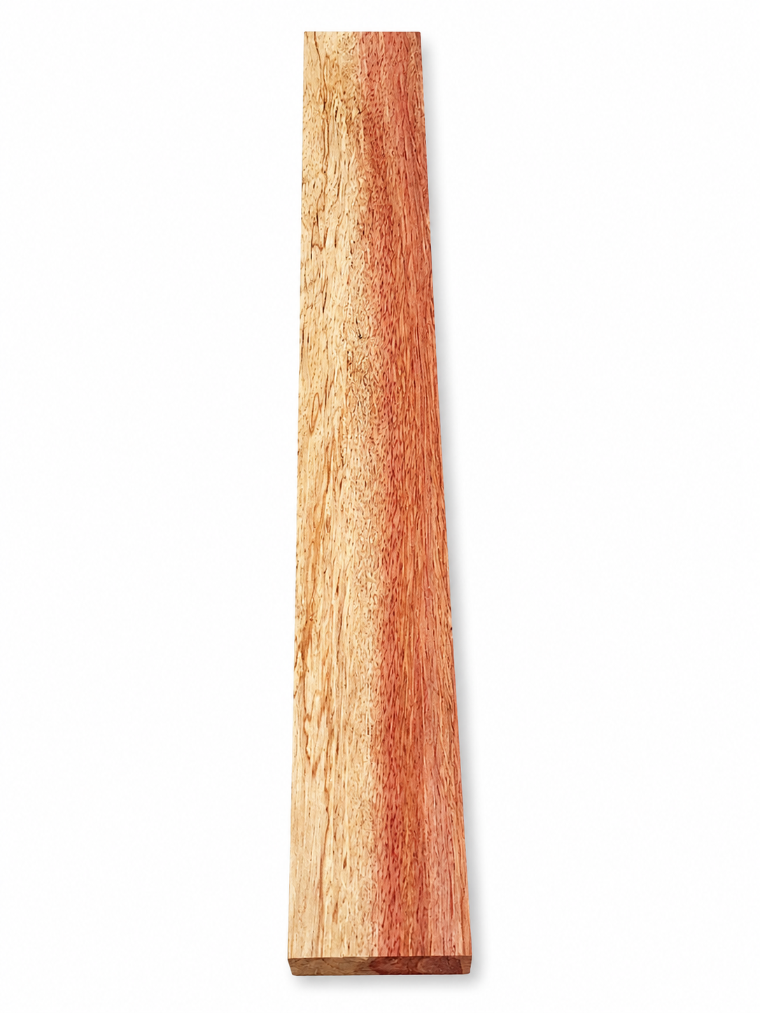 Mahogany-type cherry-rose turning blank, 22 in, cream to rose color