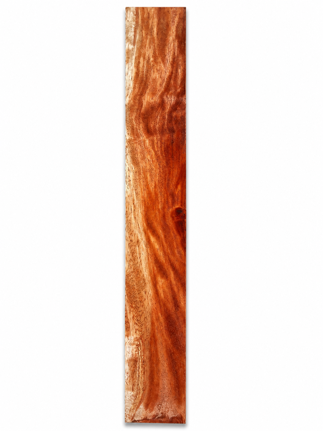 Rosewood board blank, 18.75 in, reddish-orange flowing figure