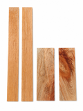 Lot #47, four exotic hardwood boards with golden-to-reddish tones