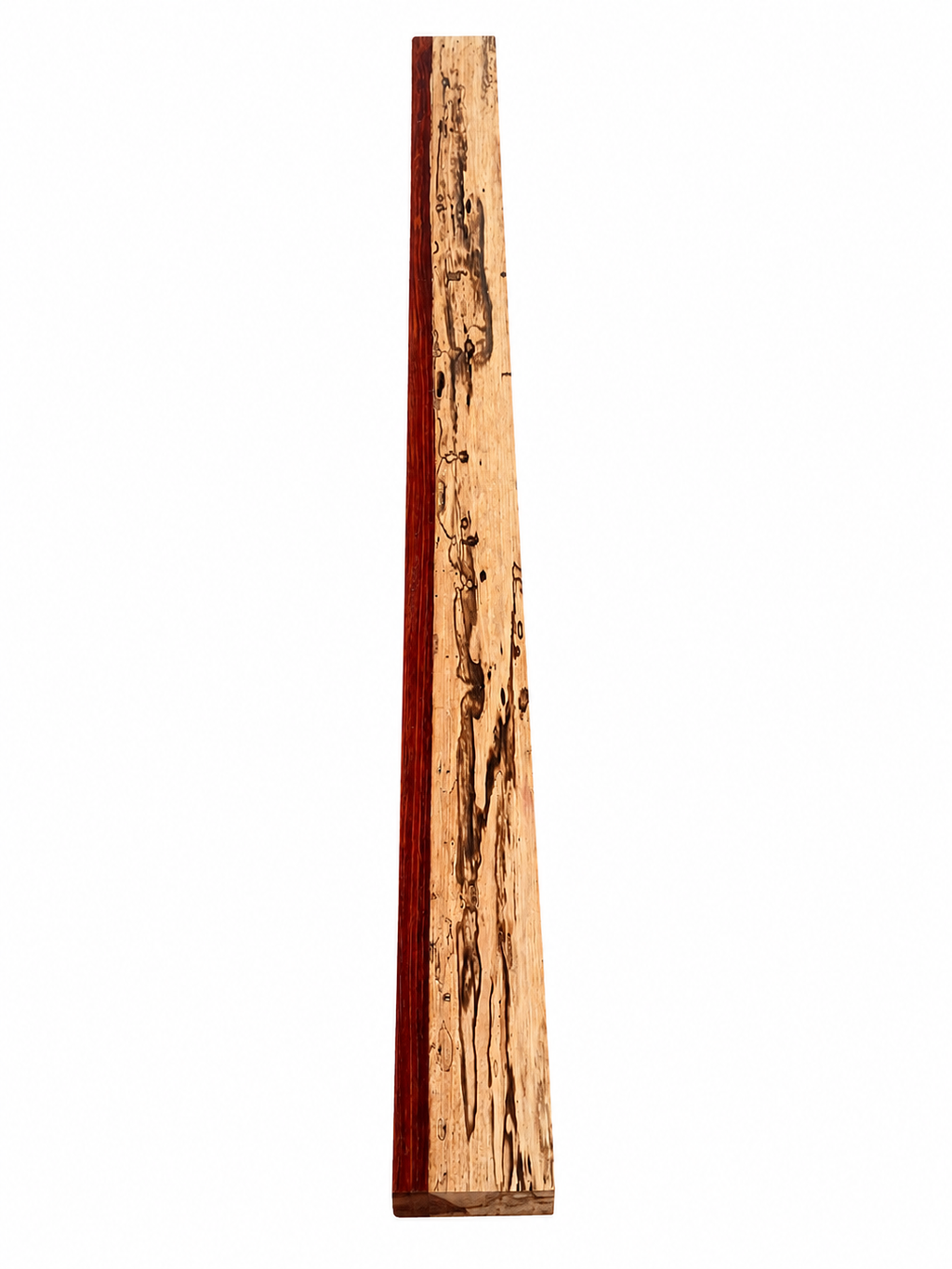 Spalted Red Mahogany board, 39.75 in, red heartwood and dark zone lines