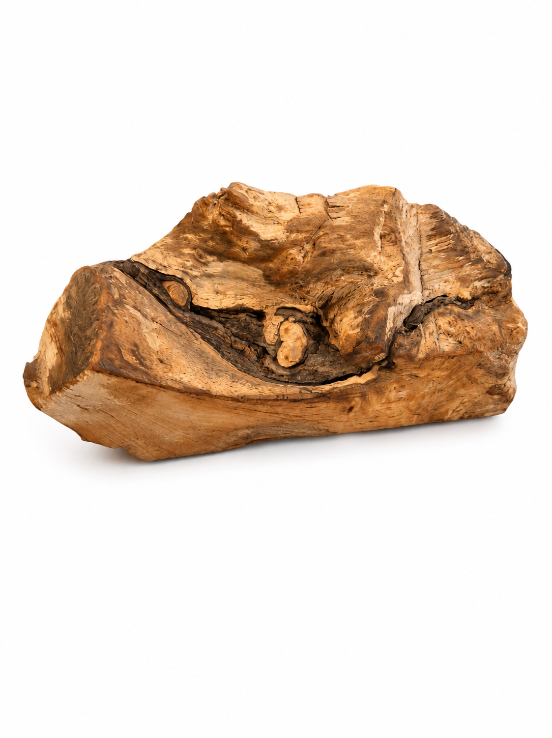 One-of-a-kind natural wood form with figured grain