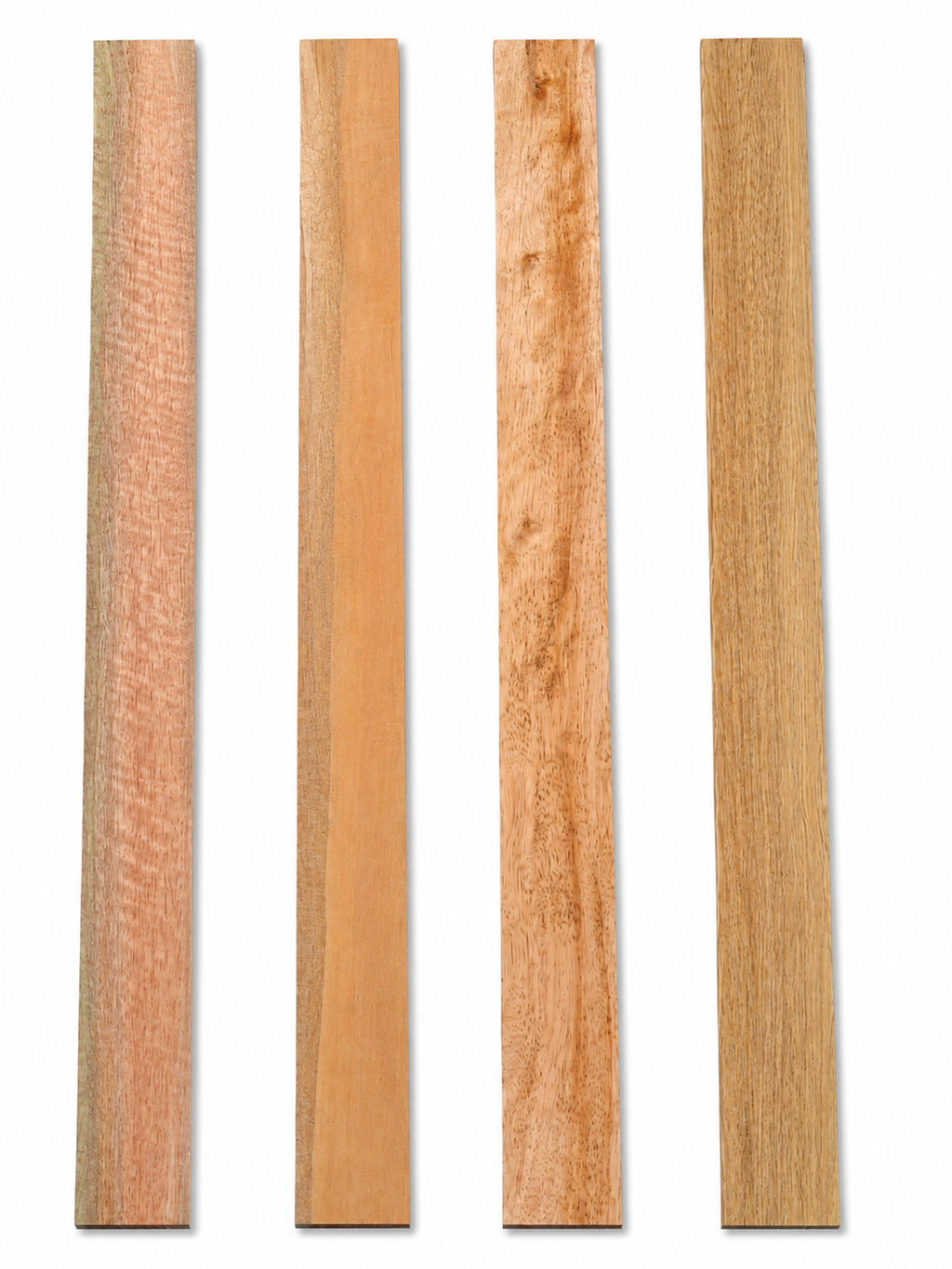 Lot #42 figured hardwood boards with pinkish and golden tones