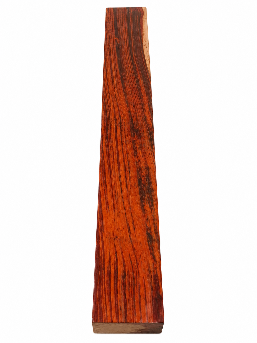 Moabi turning blank, 19.5 in, red heartwood and pale sapwood contrast