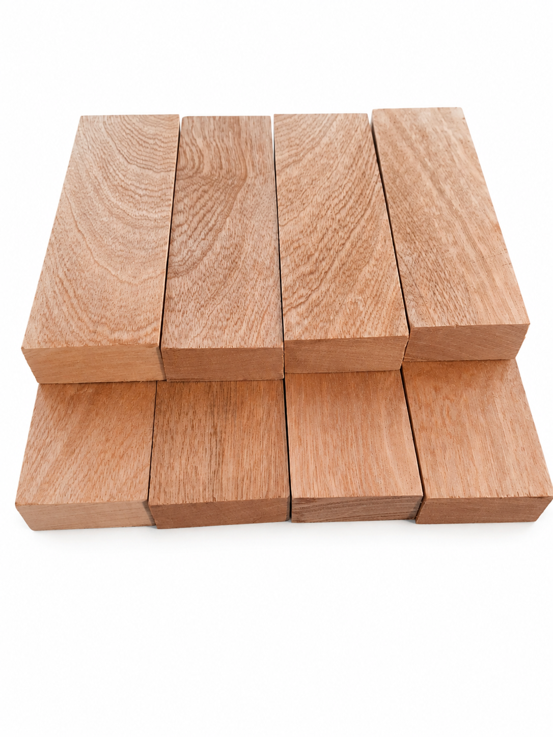 Premium exotic hardwood blank pair with golden-brown grain