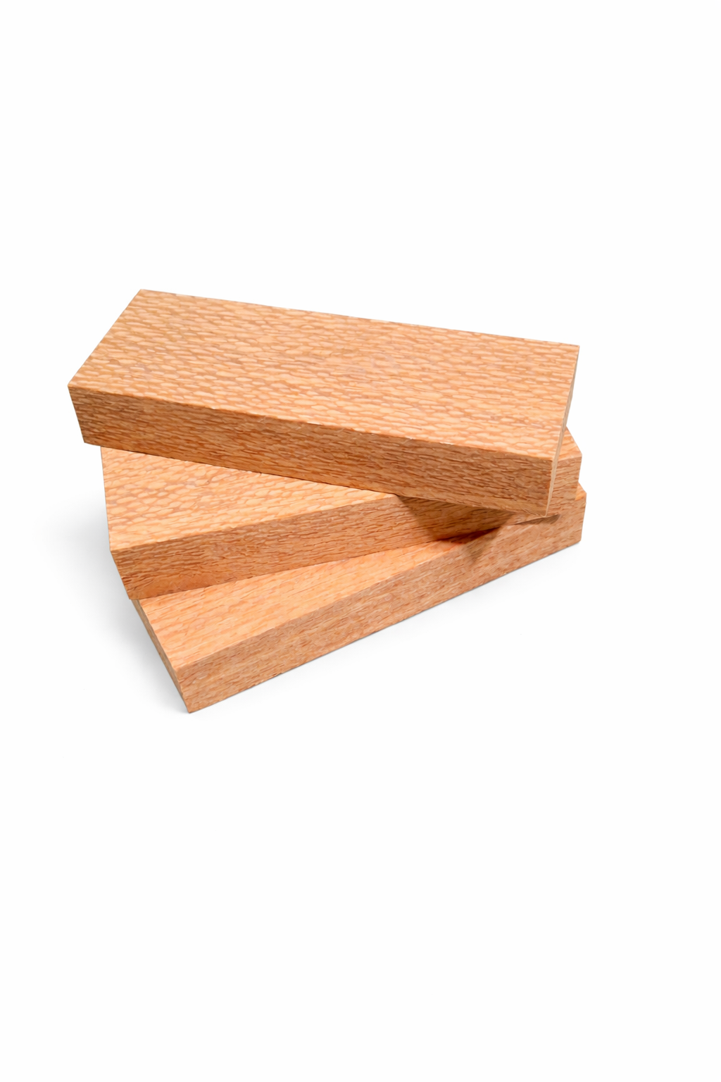 Lacewood hardwood blank showing lace-like grain for custom knife handles