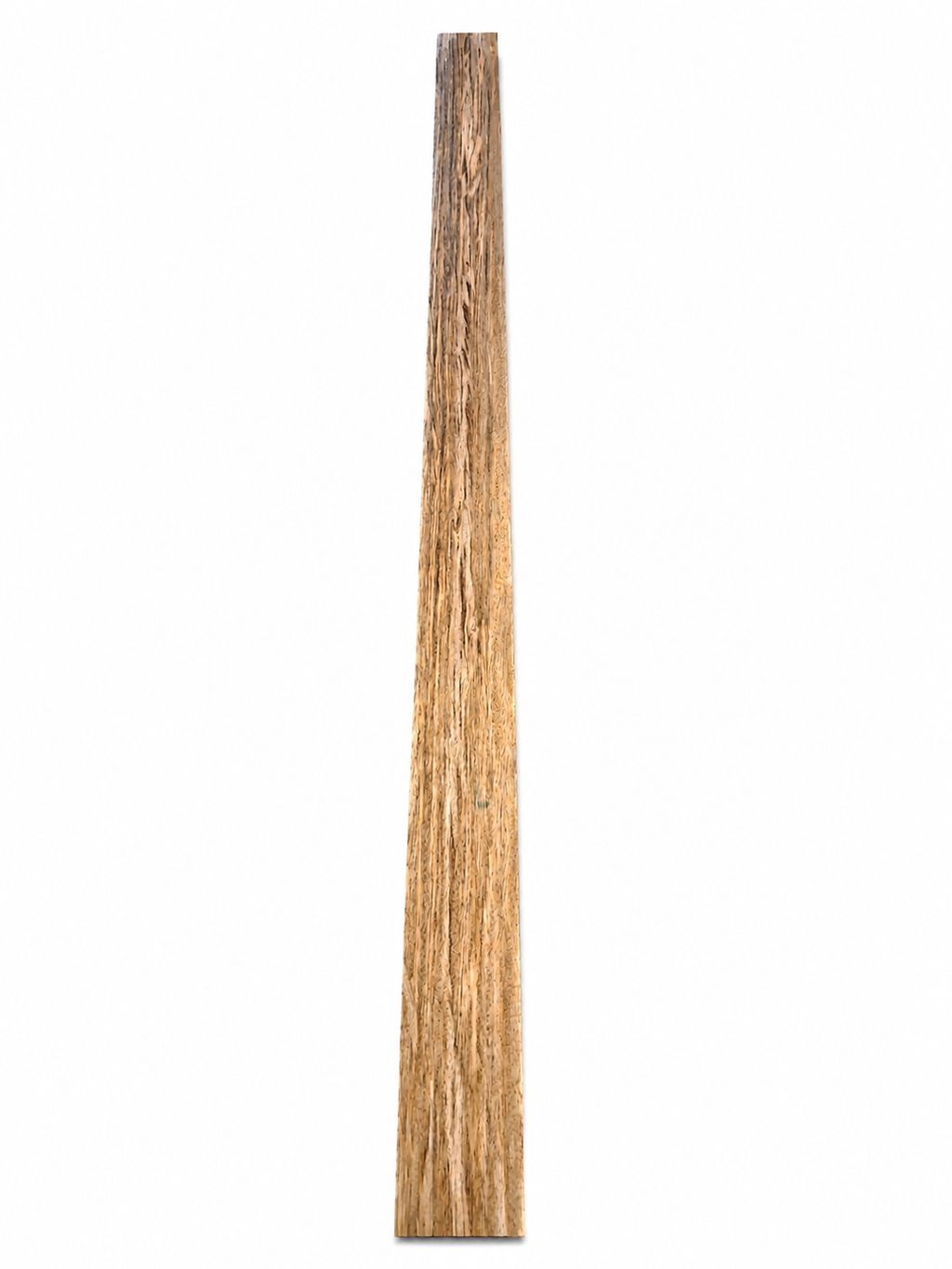 Khaya-type exotic hardwood board with warm figured grain