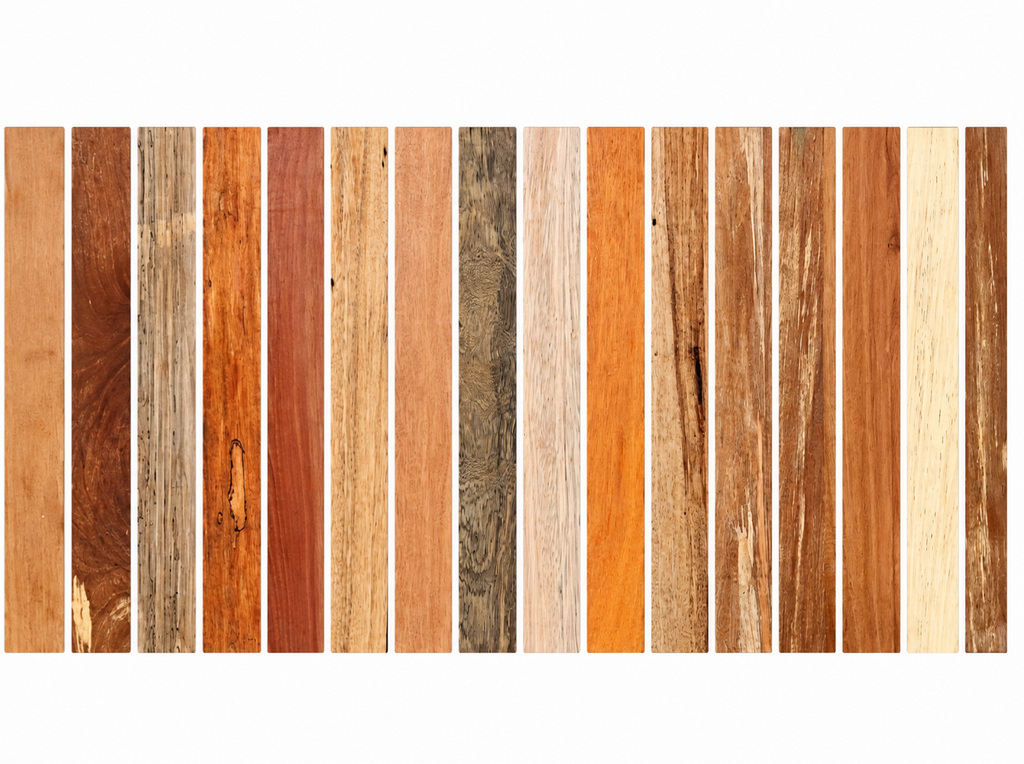 Lot B exotic hardwood board pack, 16 boards, 18 in minimum