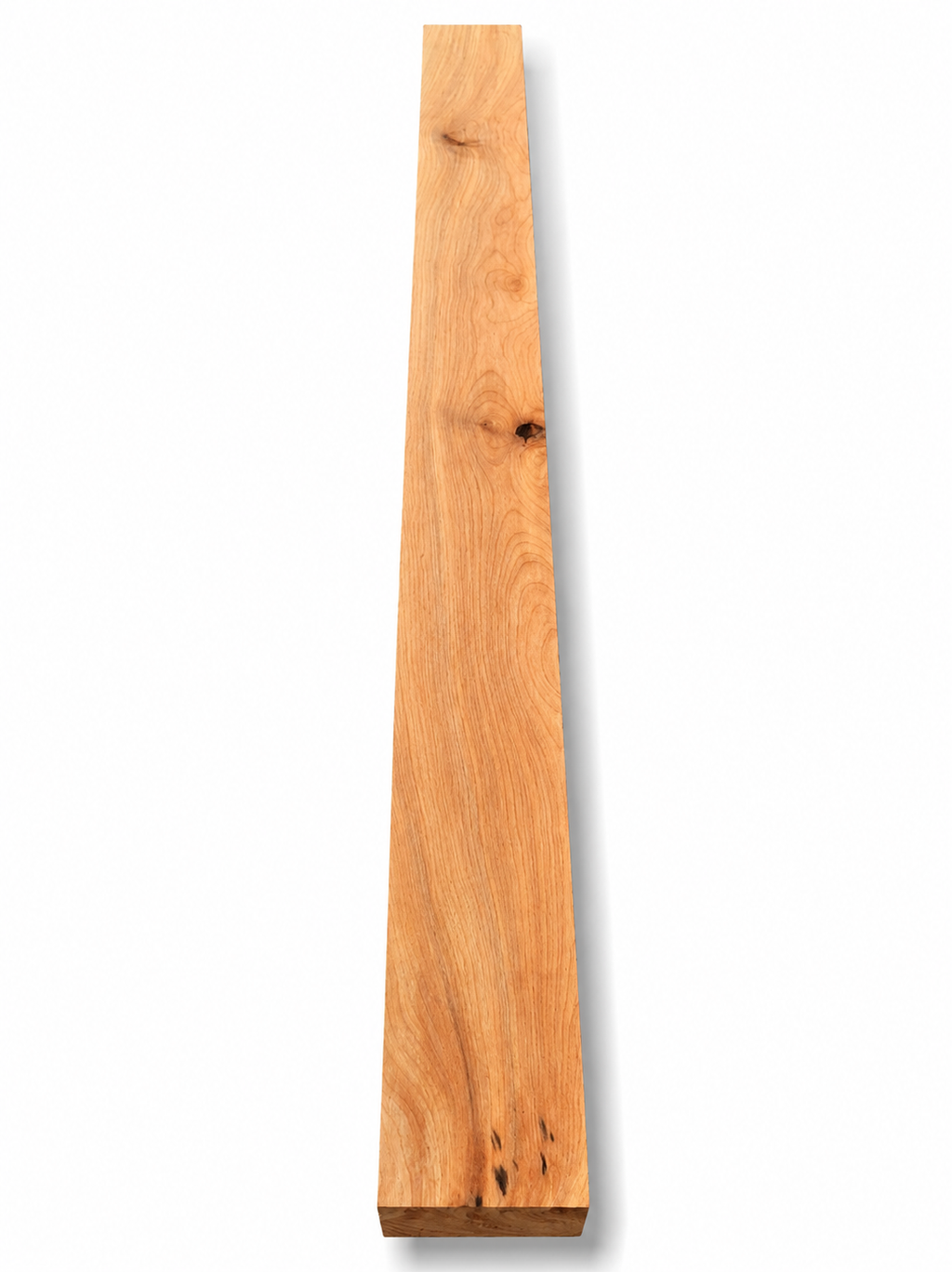 Massive golden-brown hardwood board, 30 in, flowing cathedral grain
