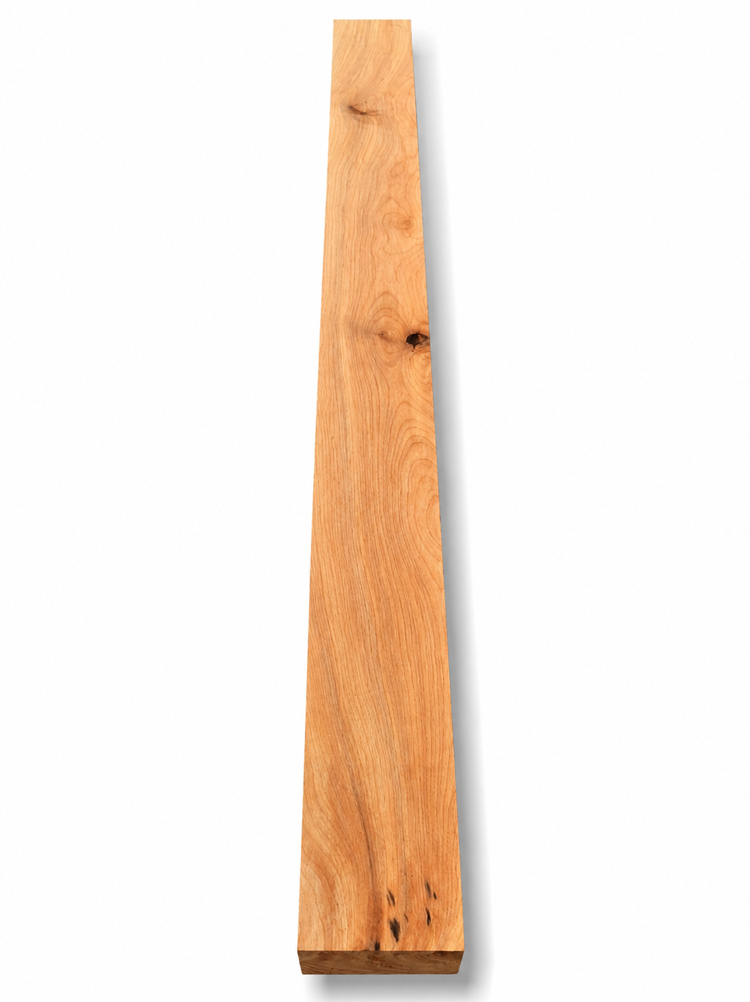 Massive golden-brown hardwood board, 30 in, flowing cathedral grain